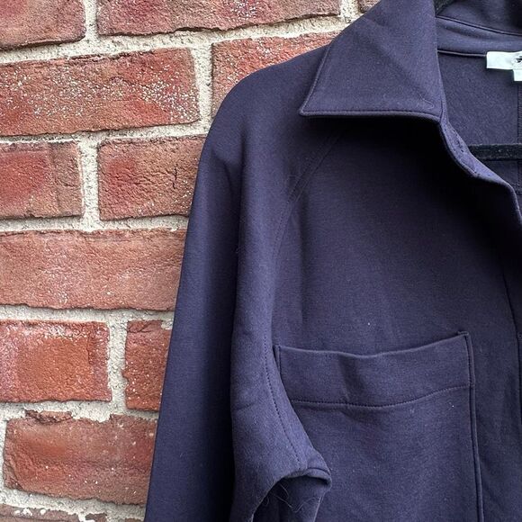 VINCE $345 Cotton Blend Chore Jacket Coastal Blue women's Large NEW - Picture 9 of 12